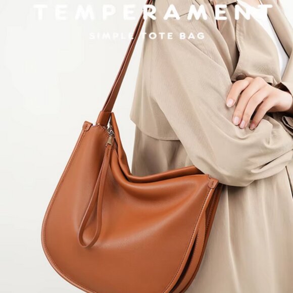 Luxury Genuine Cowhide Leather Tote Shoulder Crossbody Bag Large Capacity - Picture 14 of 15